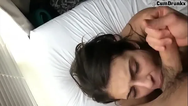 Sexy Natural Tits Babe Wakeup Morning Blowjob gets Perfect Cumshot in Mouth