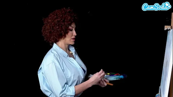 Big Tits MILF Ryan Keely Cosplay As Bob Ross Gets Horny During Painting Tutorial