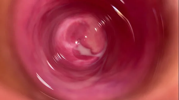 Camera deep inside Mia's vagina