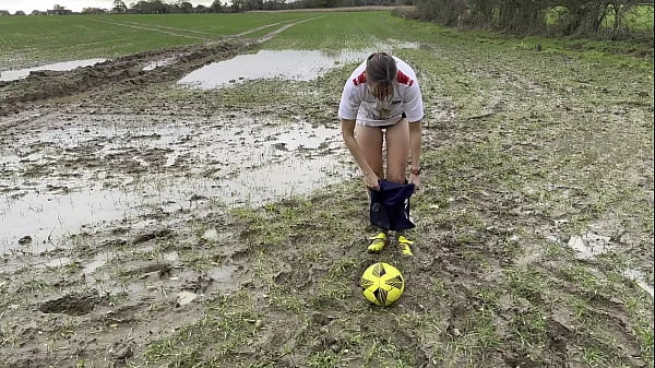 Muddy Football Practise then threw off my shorts and knickers (WAM)