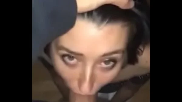 Brunette blowjob slap