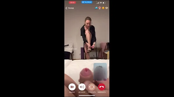 My husband is jerking and cum front of my momy a while we talk with her by video call.