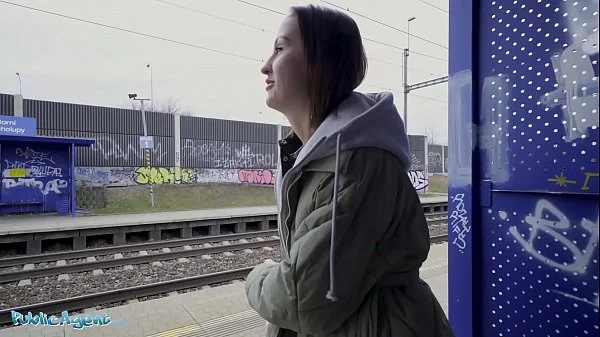 Public Agent Train Station smoker gets her tits out to pay the fine