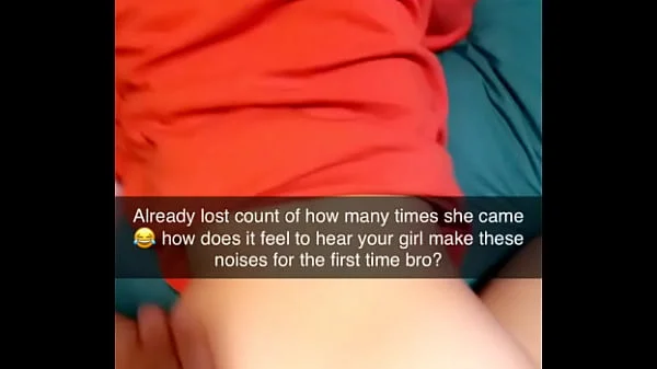 Rough Cuckhold Snapchat sent to cuck while his gf cums on cock many times