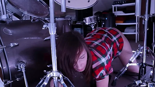 Stepmom gets stuck in Drum Set Stepson helps