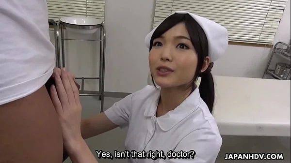 Japanese nurse Shino Aoi blows a patient's dick in the doctor's office uncensored.