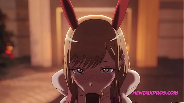 Hot Blonde Marin Dressed as a Bunny Gives Blowjob then Gets Creampied - Uncensored Cartoon