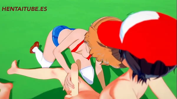 Pokemon Hentai 3D - Misty x Ash. Handjob, Blowjob & Fuck with cum inside - Anime Porn