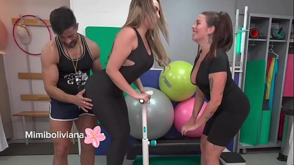 Threesome with our personal trainer in Valencia