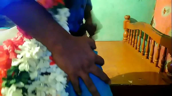 tamil Jasmine flower aunty pressing big boobs