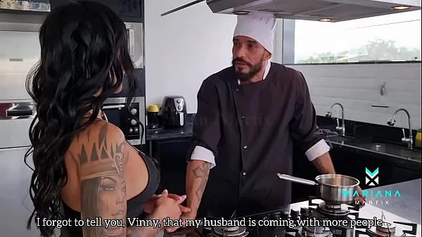 Being unfaithful with the new Brazilian Chef Vinny Burgos that my husband hired him to cook dinner at home - Mariana Martix