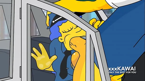 Police Marge tries to Arrest Snake but he Fucks Her (The Simpsons)