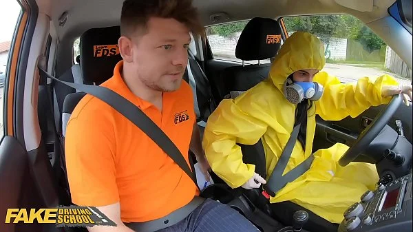 Fake Driving School Lexi Dona Takes Off her Hazmat Suit and Fucks Instructor