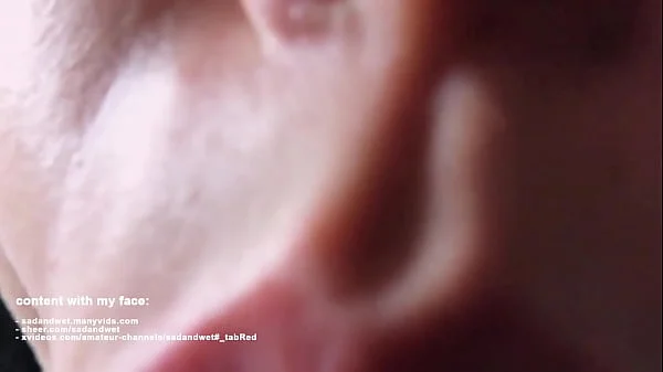 EXTREMELY CLOSE UP BLOWJOB, LOUD SUCKING ASMR SOUNDS & HUGE THROBBING CUMSHOT IN MOUTH