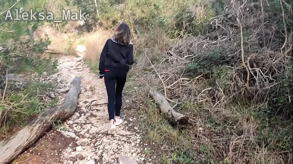 WOW ! Petite Walk in the Woods Ends with Friend Cumshot