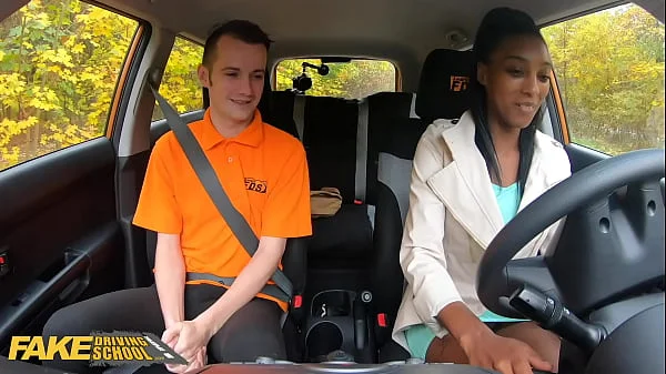 FakeDrivingSchool Ebony Brit Asia Rae Gets Stuck and Fucked