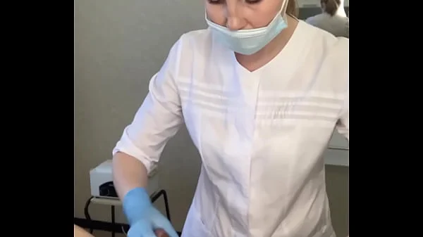 The patient CUM powerfully during the examination procedure in the doctor's hands