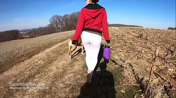 Wife in white yoga pants