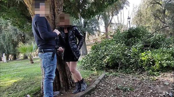 Dick flash - Girl jerking off me in public park and help me cum Almost caught People walking near - MissCreamy