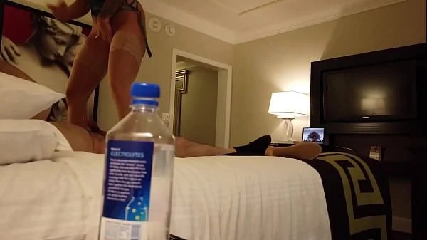 Stupid Water Bottle! Madelyn Monroe Fucks Stranger in Vegas