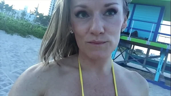 Jillian Goes To The Beach (In A Tiny Gold Bikini)