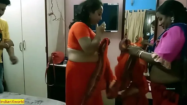 Desi Cheating husband caught by wife!! family sex with bangla audio