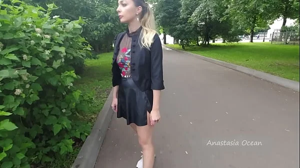 Public walk in transparent t-shirt in peak hour