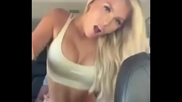 Hot blonde fucking in backseat