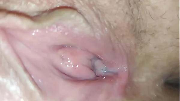 My stepcousin pussy, full of milk and pink after some penis penetration, pregnant after this, close up FHD